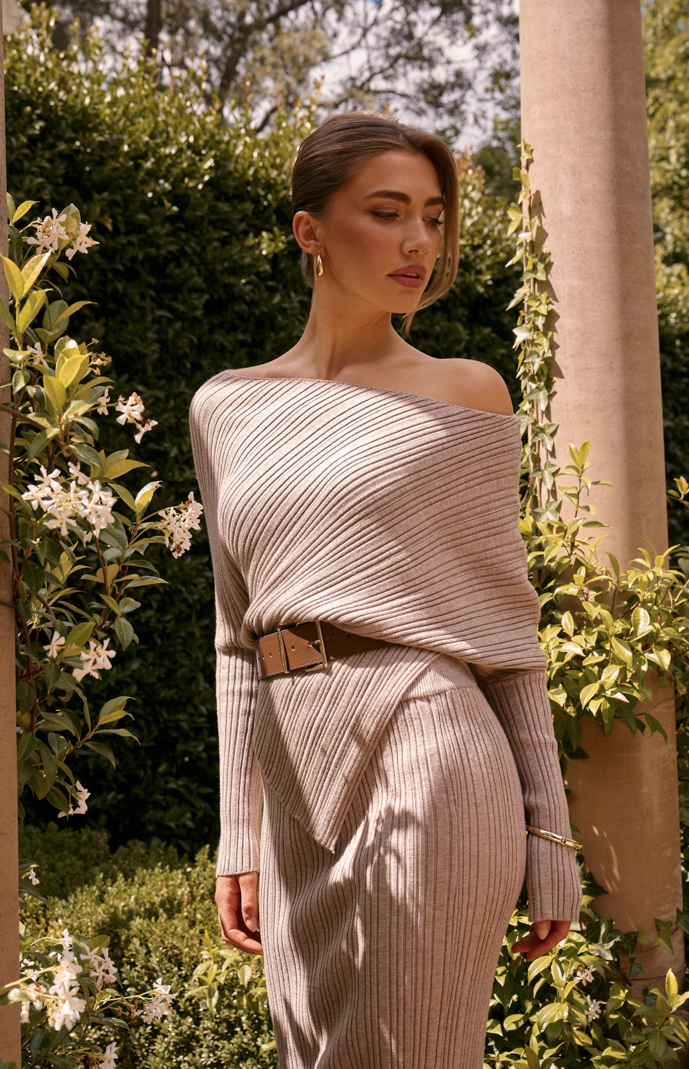 OLIVIA KNIT SET-CASHMERE MARL