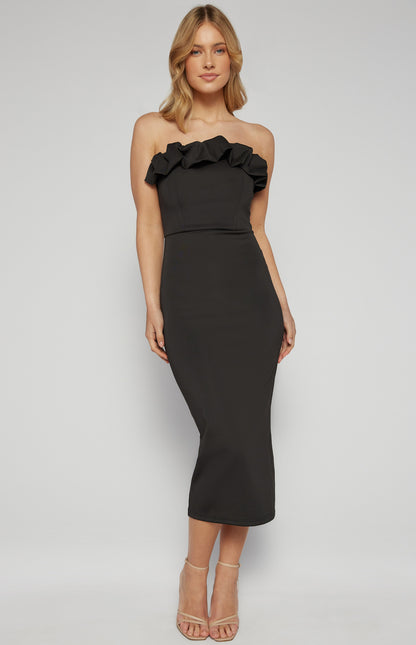BRIDGETT MIDI DRESS-BLACK