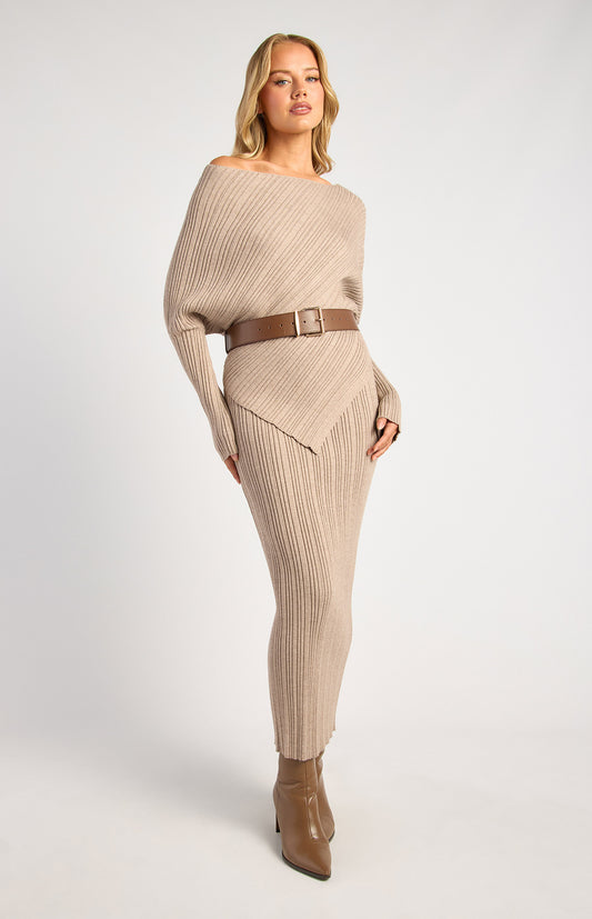 OLIVIA KNIT SET-CASHMERE MARL