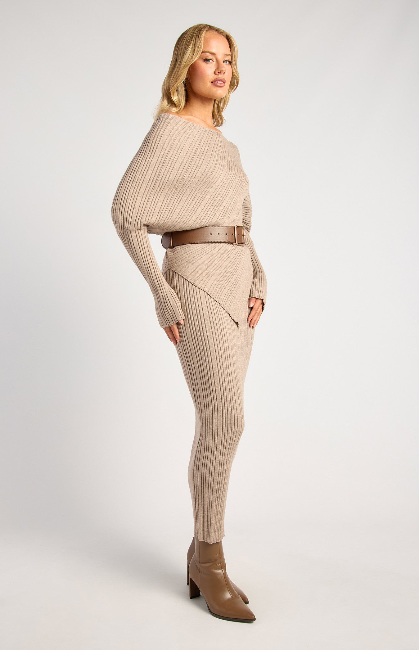 OLIVIA KNIT SET-CASHMERE MARL